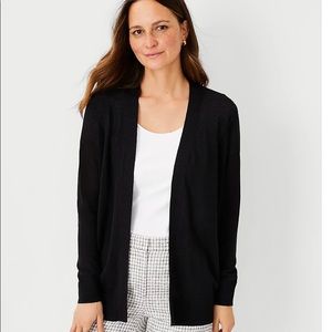 Ann Taylor Linen Blend Open Cardigan
